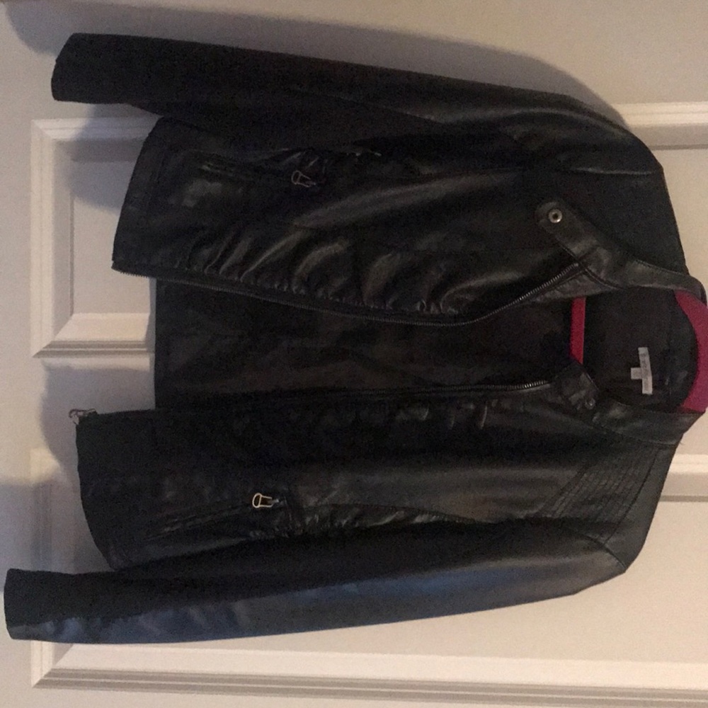 Pleather black jacket size small.